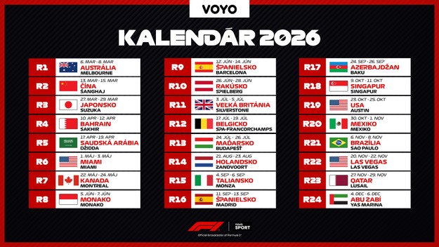 Kalendár F1_2026